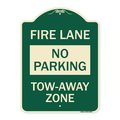 Signmission Fire Lane No Parking Tow-Away Zone Heavy-Gauge Aluminum Architectural Sign, 24" x 18", G-1824-23992 A-DES-G-1824-23992